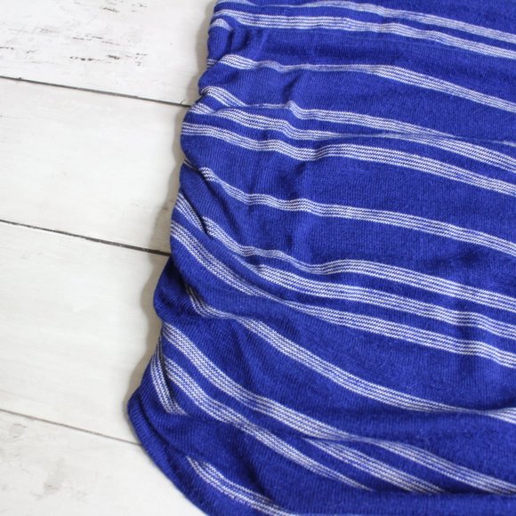 Motherhood Womens Maternity Tee Top Size M Blue White Knit 3/4 Sleeves - Picture 4 of 6